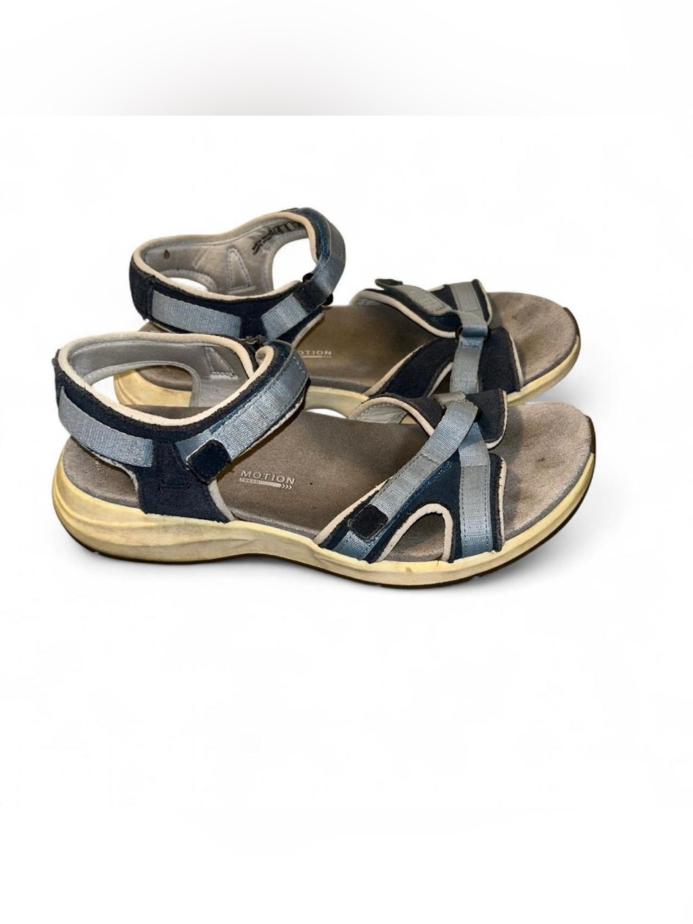 Clarks Navy and Gray Strappy Comfort Sport Sandals